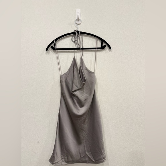 NWT Abercrombie & Fitch Satin Gray Chemise - Picture 5 of 6